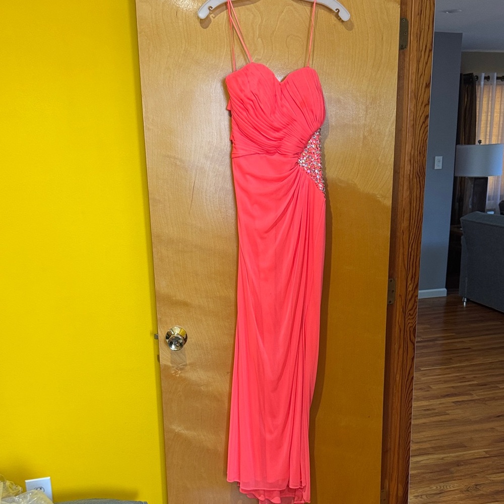 Morgan & Co. Strapless Coral Dress